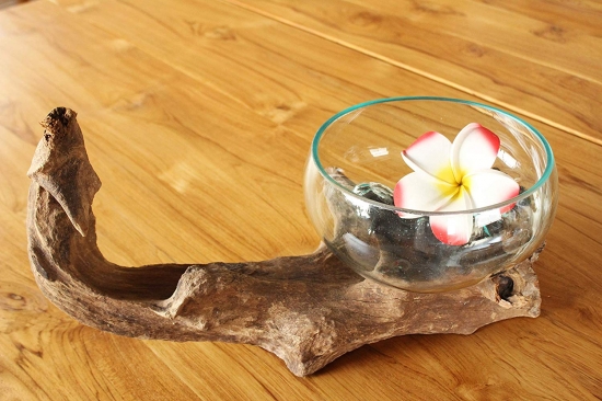 流木とガラスのオブジェa アジアン家具 雑貨の専門店najam